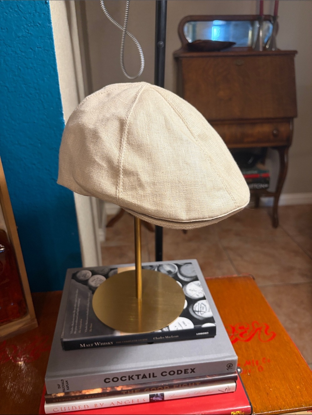 Goorin Bros Cream Linen Newsboy Cap